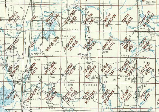 Williamson River Area 1:24K USGS Topo Maps