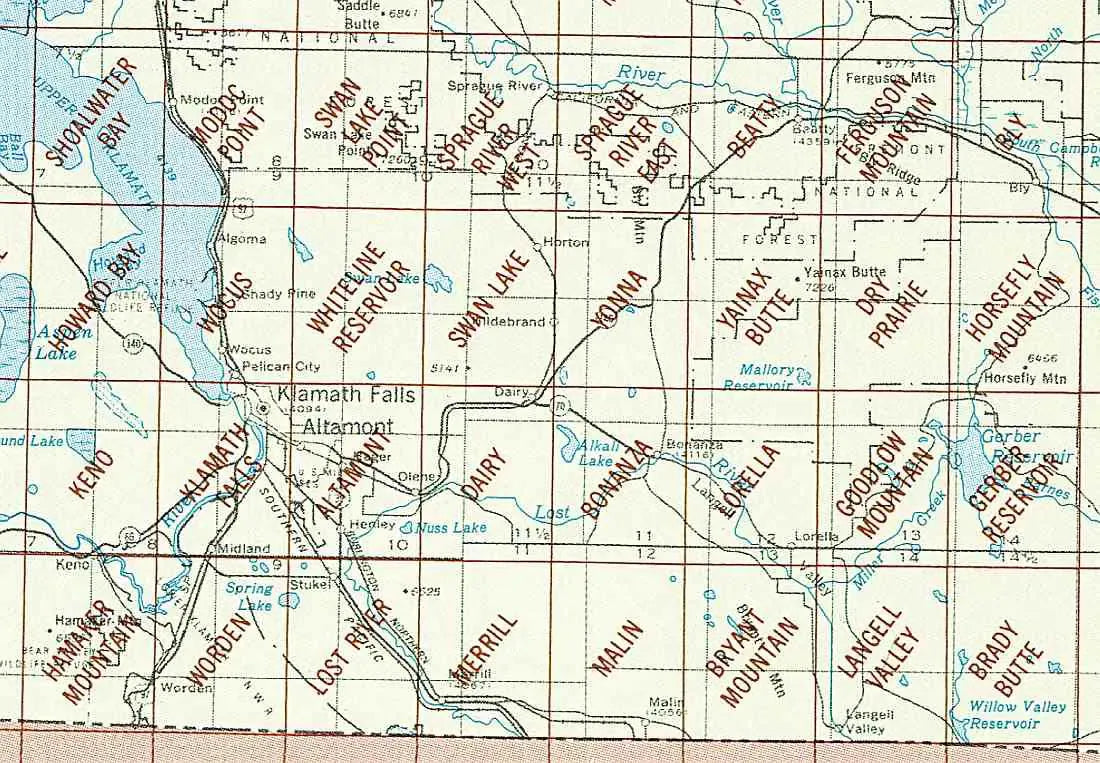 Klamath Falls Area 1:24K USGS Topo Maps