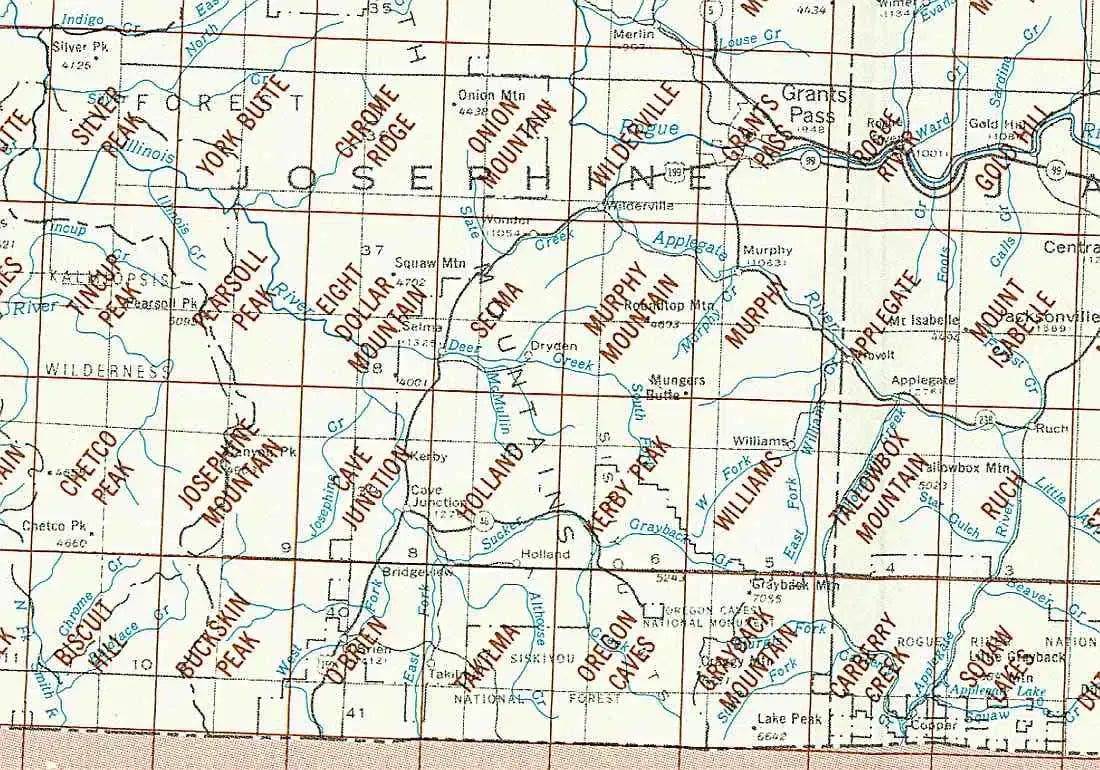 Grants Pass Area 1:24K USGS Topo Maps
