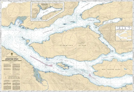 Canadian Chart 3544, Johnstone Strait, Race Passage, Current Passage