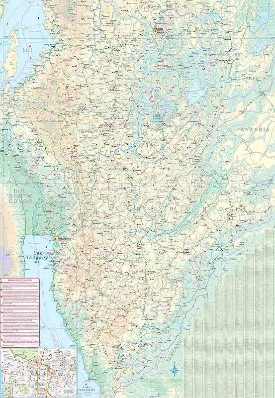 Burundi & Rwanda Travel Map