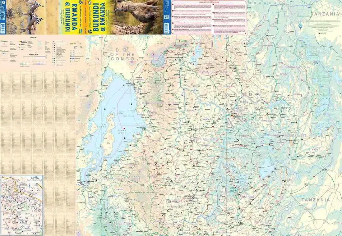 Burundi & Rwanda Travel Map