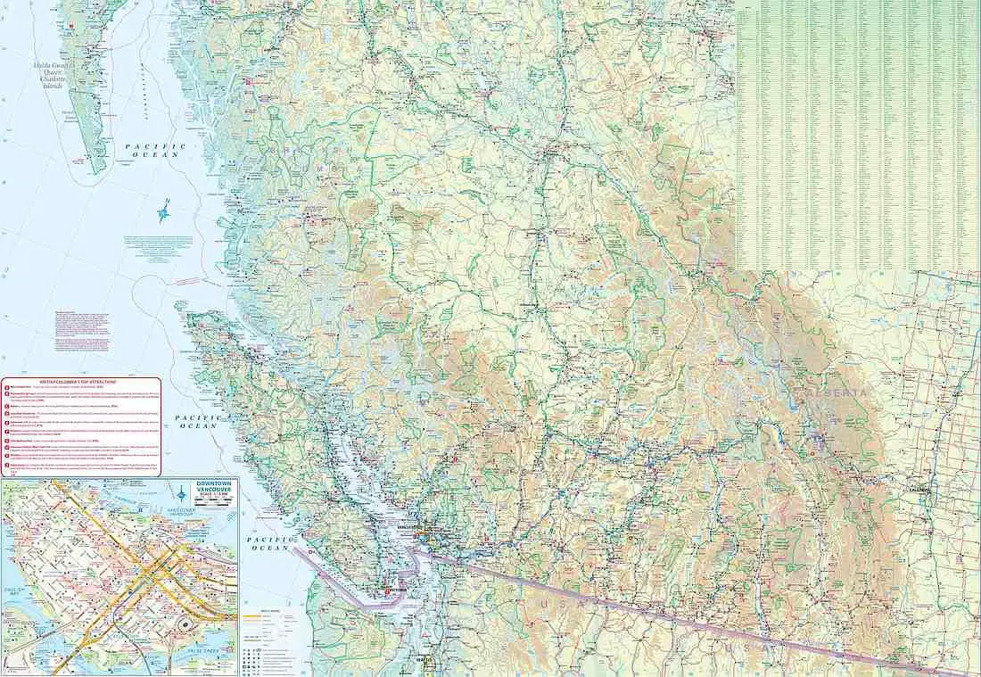 British Columbia Travel Map