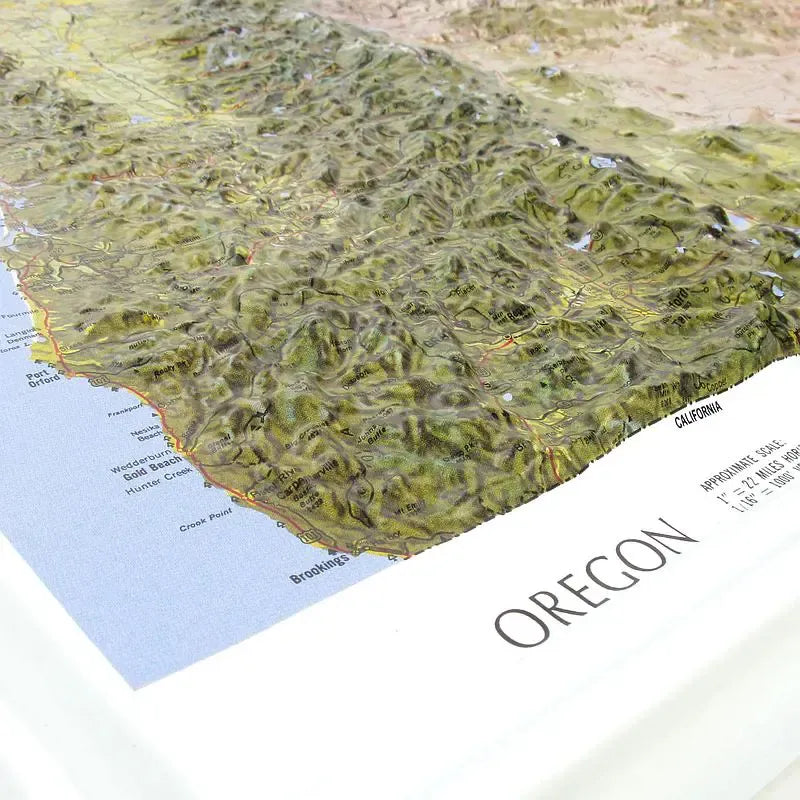 Oregon Raised Relief Map