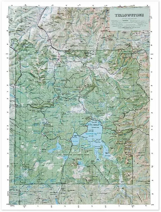 Yellowstone National Park Raised Relief Map