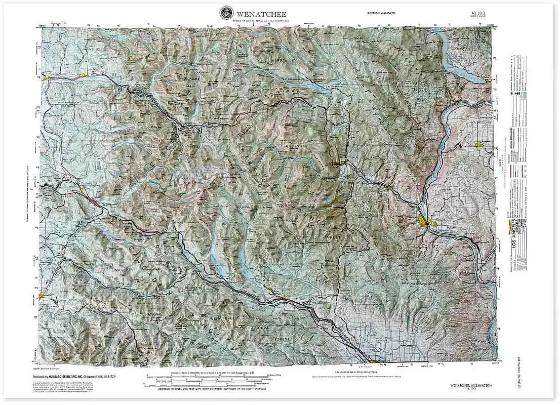 Wenatchee Raised Relief Map