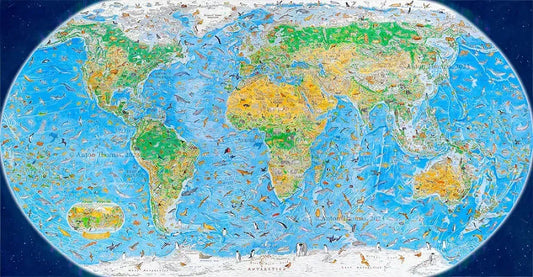 Wild World Wall Map by Anton Thomas
