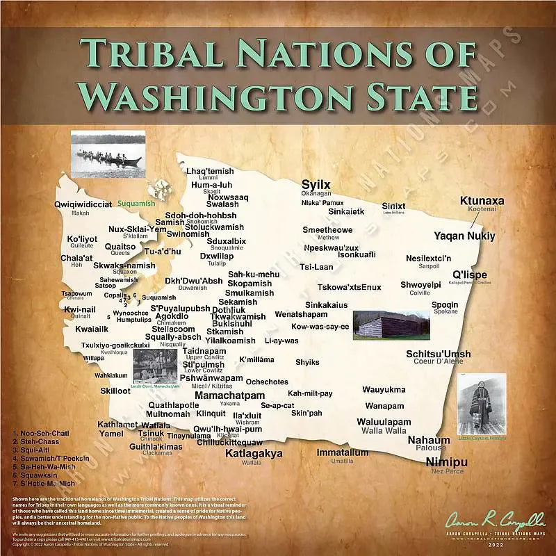 Tribal Names of Washington State Map