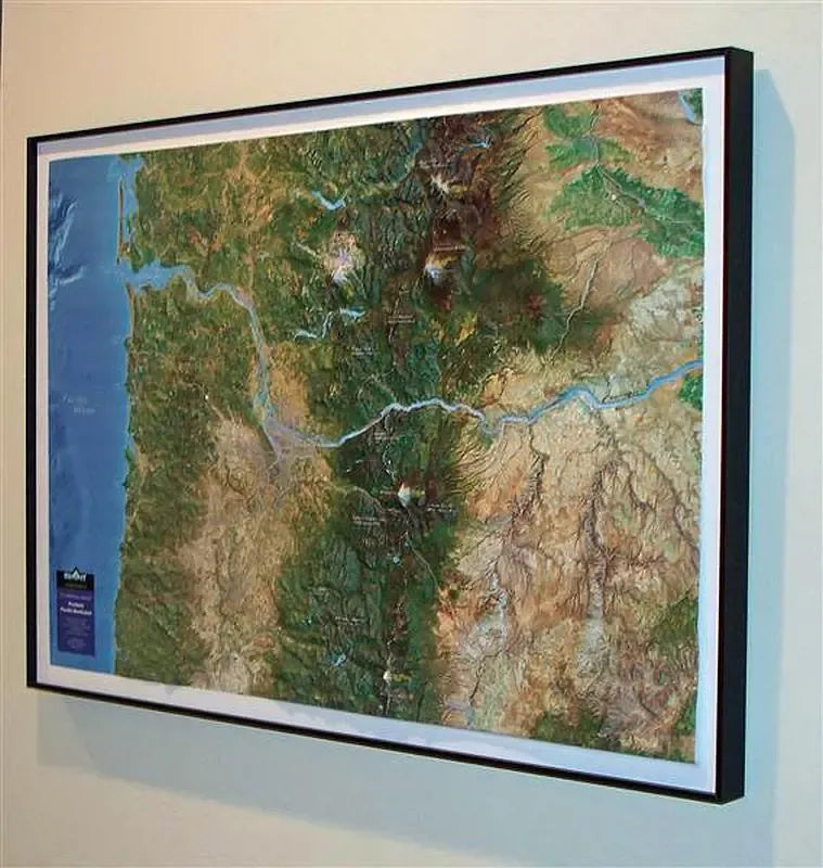 Portland Pacific Northwest Area Raised Relief Map