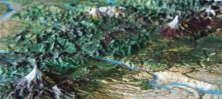 Portland Pacific Northwest Area Raised Relief Map