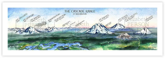 Cascade Range of Washington - Watercolor by Elizabeth Person