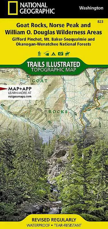 Goat Rocks, Norse Peak & William O. Douglas Areas Map