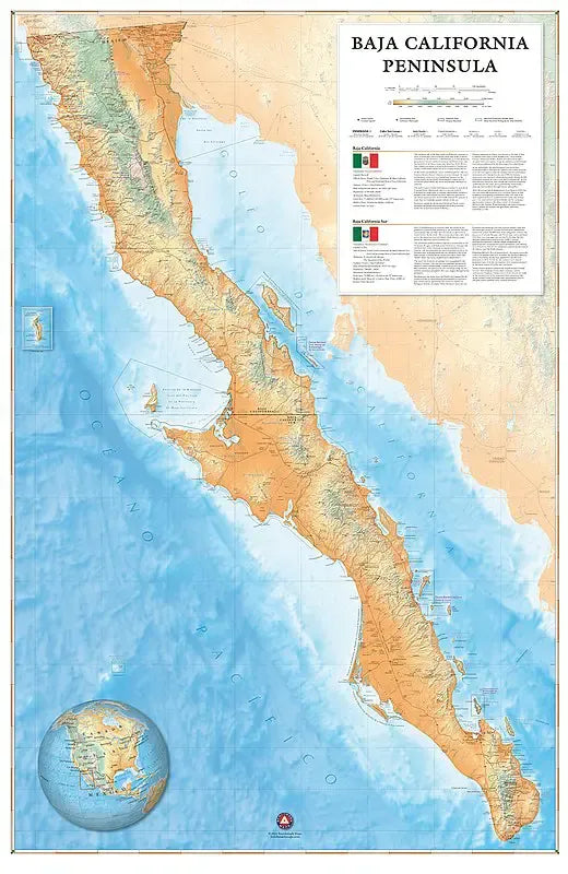 Baja California Peninsula Wall Map