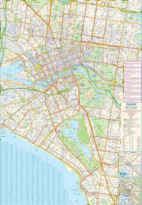 Melbourne & Victoria Travel Map
