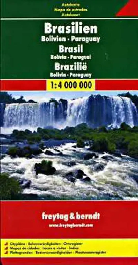 Brazil - Bolivia - Paraguay Travel Map