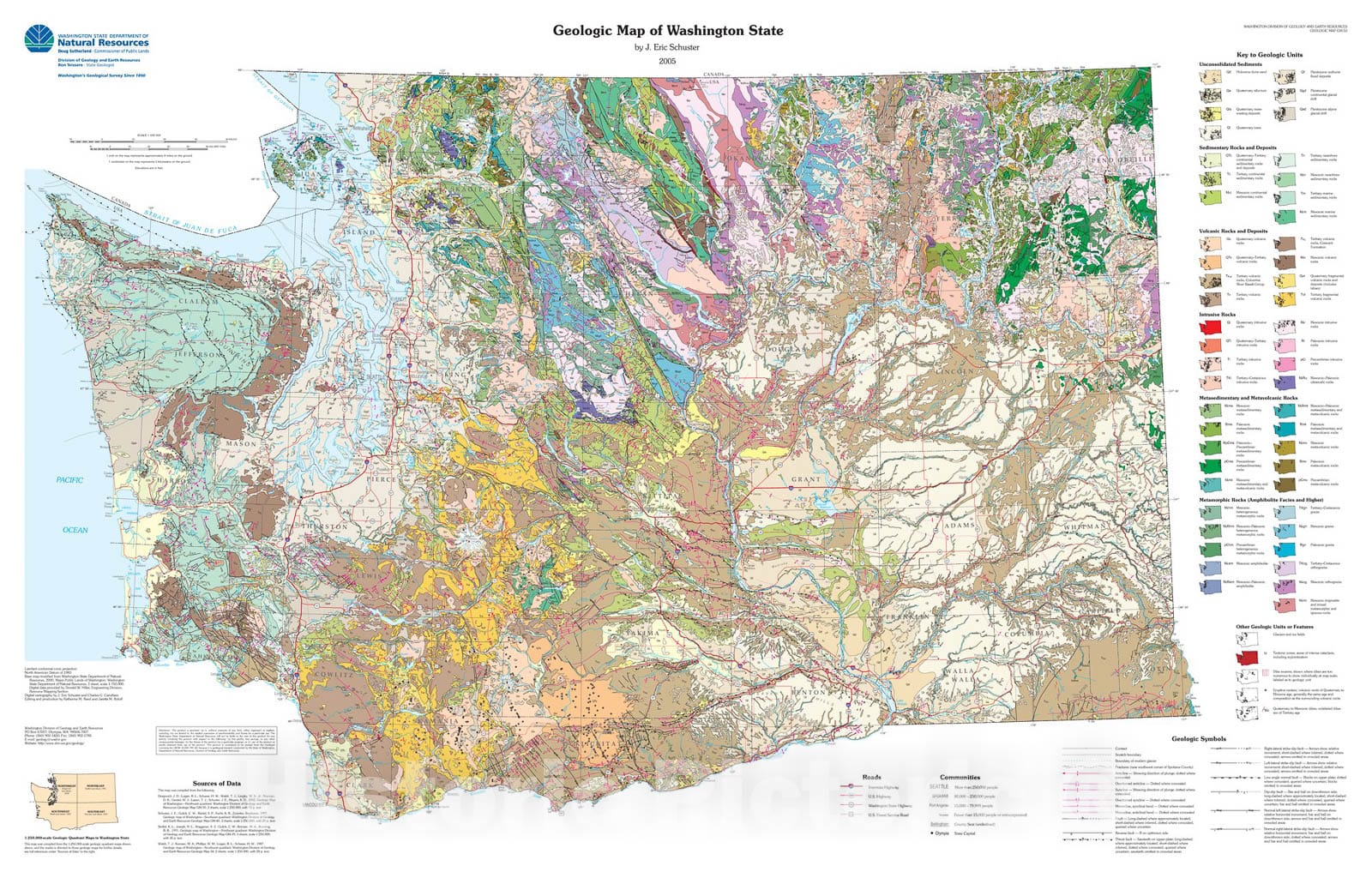 Washington State Rocks Washington State Geologic Map – Metsker Maps