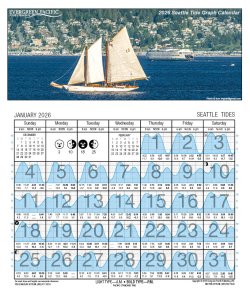 Tide Calendar 2027 l Seattle or Port Townsend & San Juan Islands