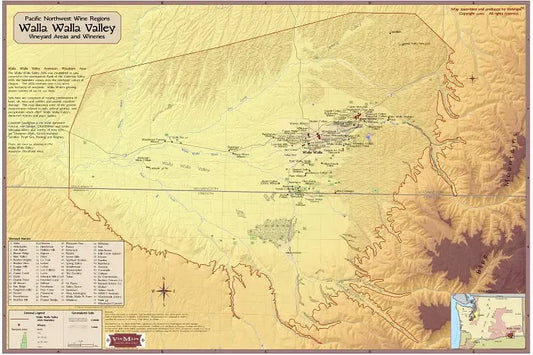 Walla Walla, Washington Wine Region Map