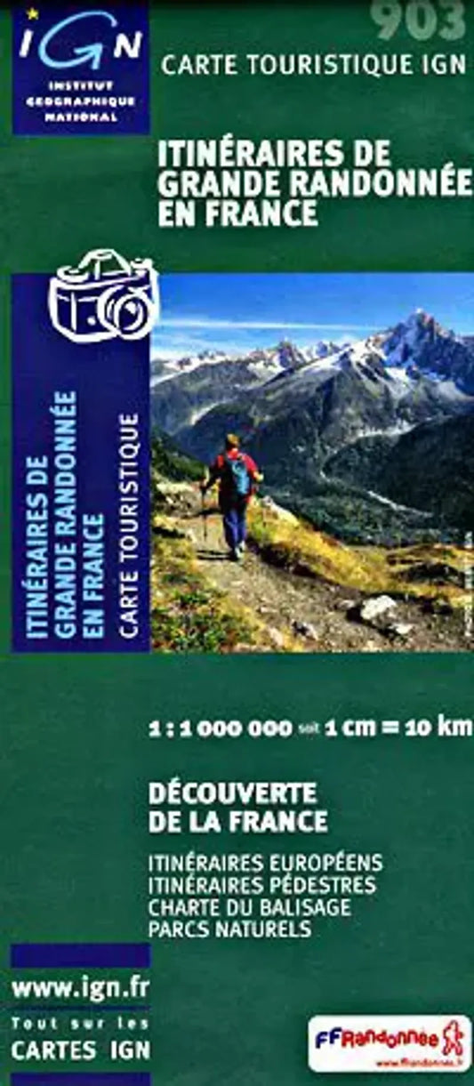 France Long Distance Footpaths Map by IGN