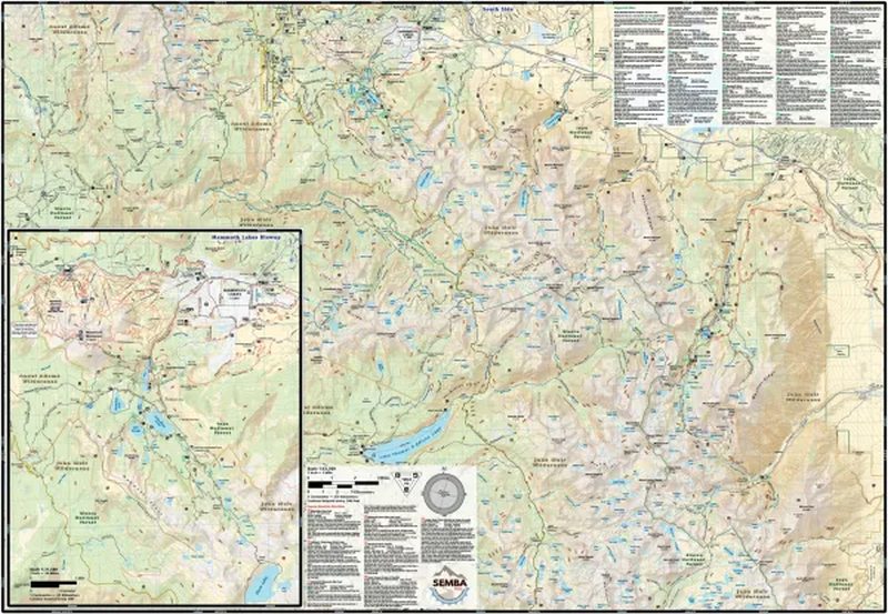 Mammoth Lakes Trail & Hiking Map by Adventure Maps - Map