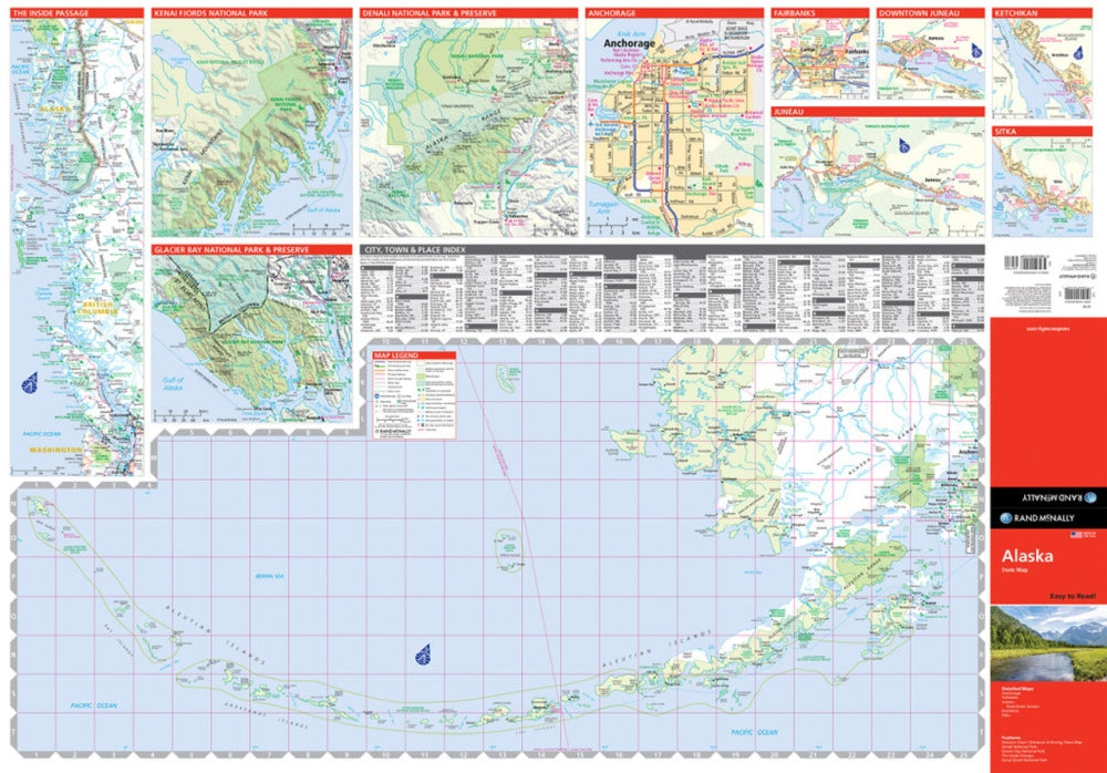 Alaska State Highway Folded Map by Rand McNally (Easy to Read) - Aleutian Map