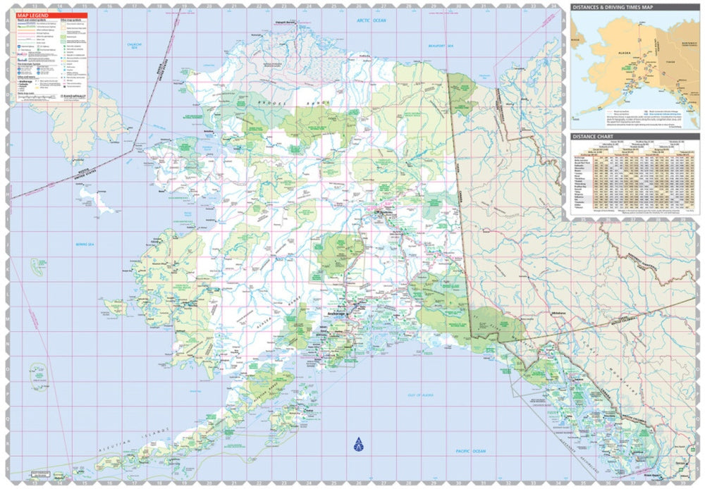 Alaska State Highway Folded Map by Rand McNally (Easy to Read) - Map
