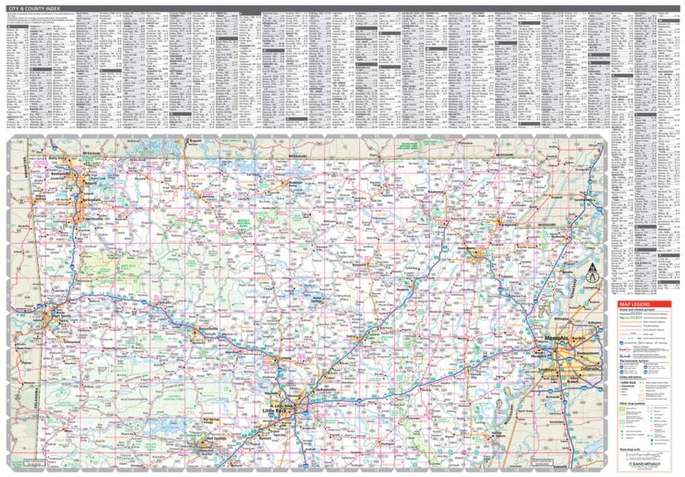 Arkansas State Highway Folded Map by Rand McNally (Easy to Read) - North Map