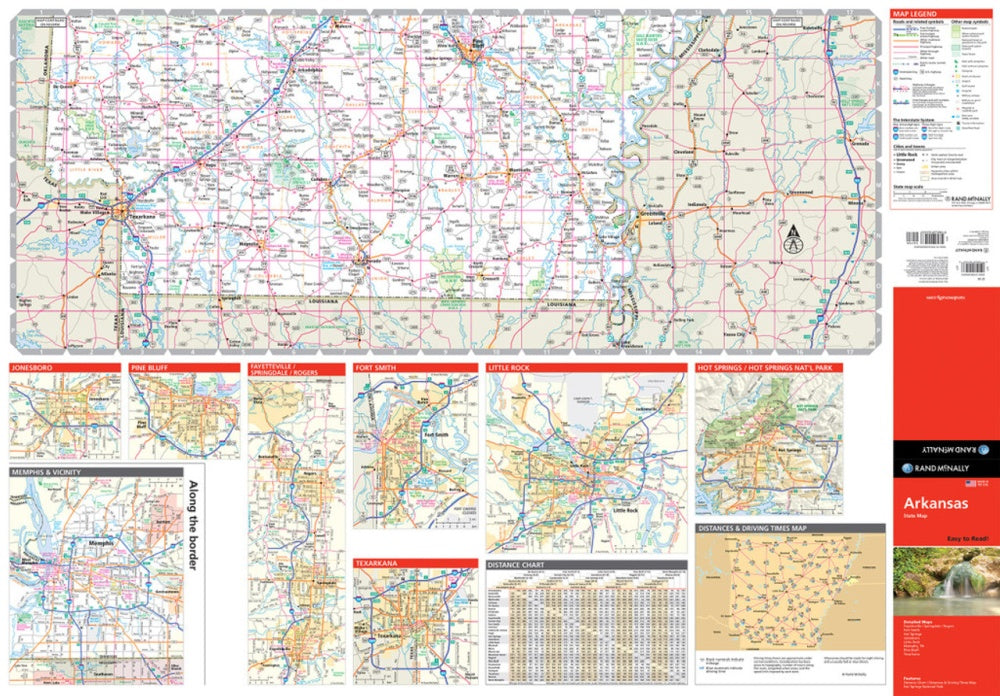 Arkansas State Highway Folded Map by Rand McNally (Easy to Read) - South Map