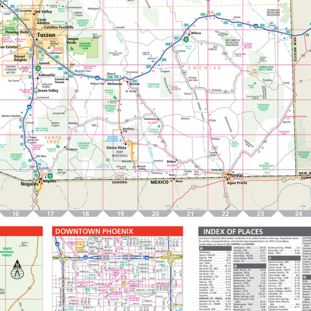 Arizona State Highway Folded Map by Rand McNally (Easy to Read) - Map Detail