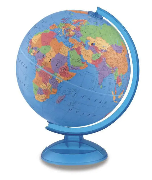 Adventurer Desktop World Globe with plastic blue base