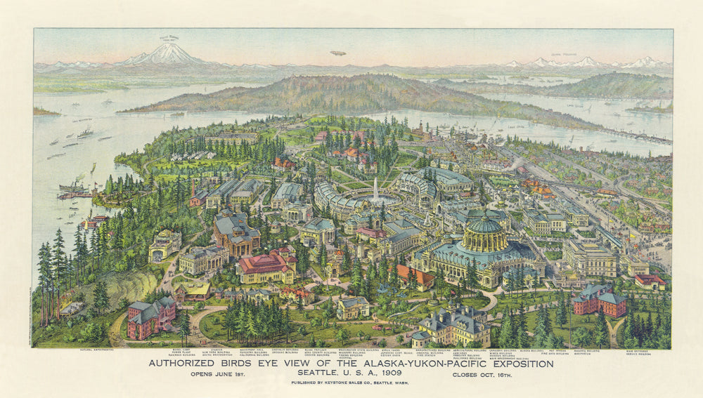 Alaska-Yukon Pacific Expo 1909 Antique Map Reproduction