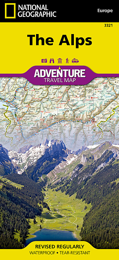 Alps, The Adventure Travel Map by National Geographic – Metsker Maps