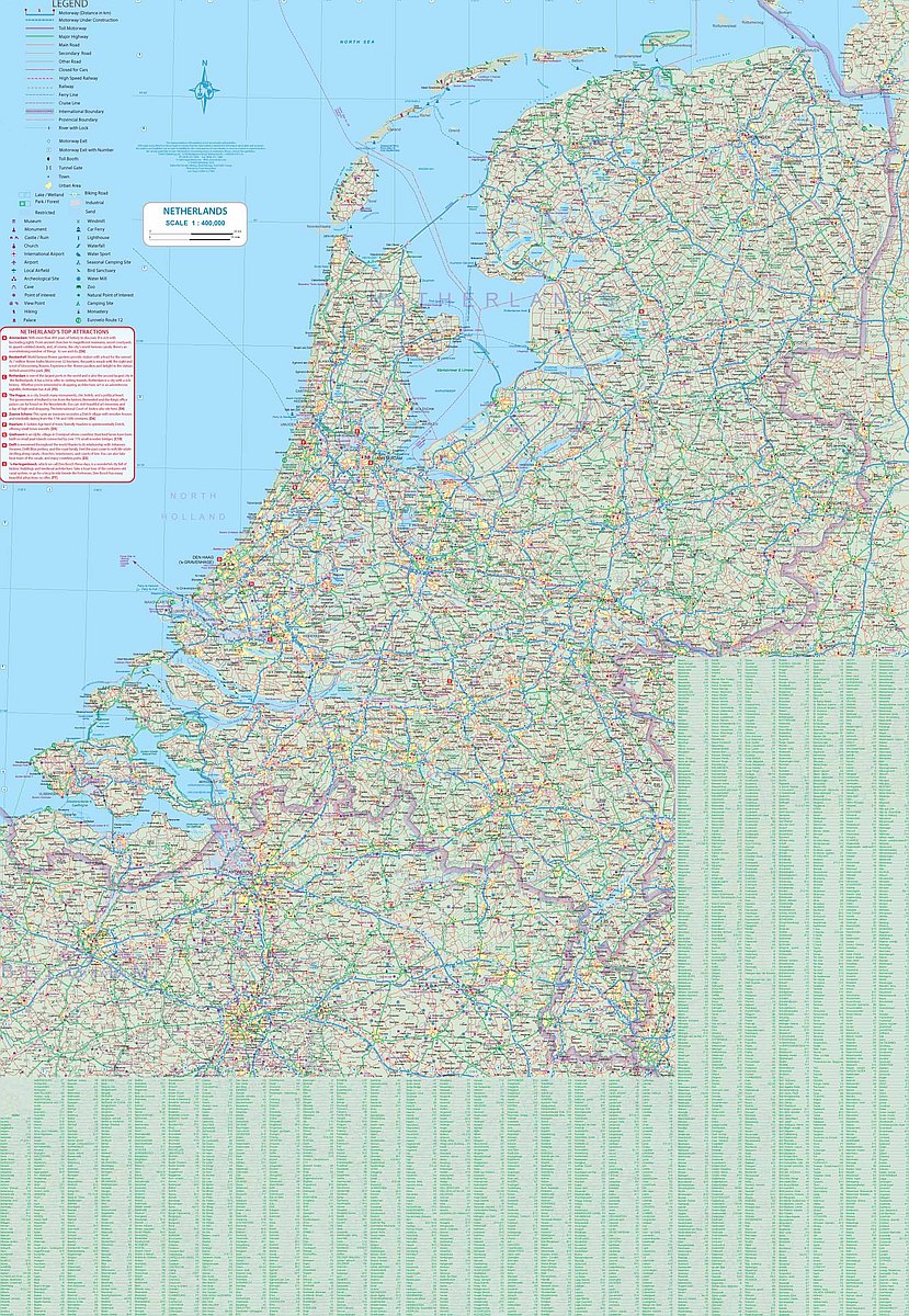 Amsterdam & Netherlands Travel & Reference Map by ITMB - Netherlands Map