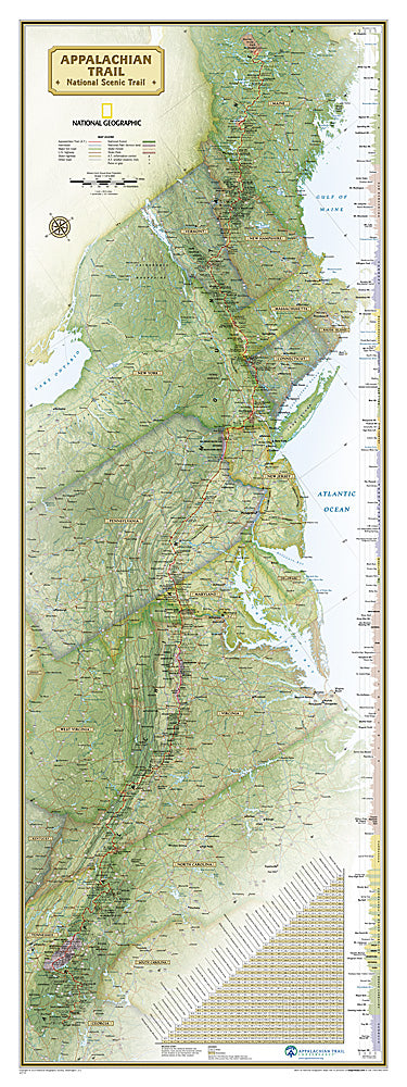 Appalachian Trail Wall Map by National Geographic