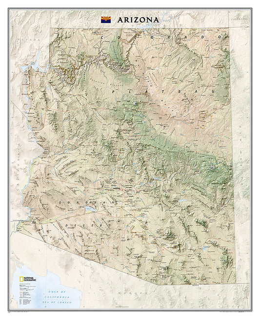Arizona Wall Map by National Geographic