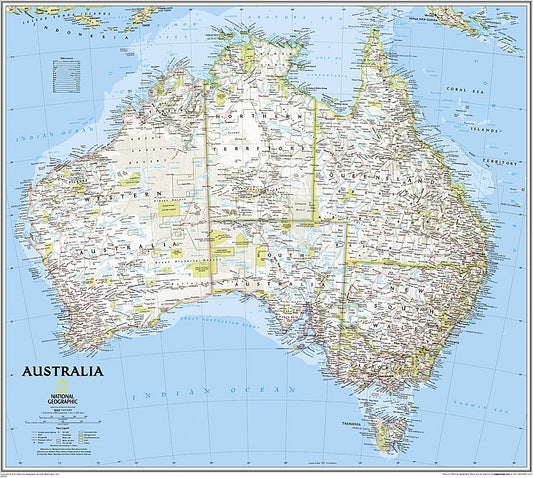 Australia Wall Map - Classic Series by National Geographic