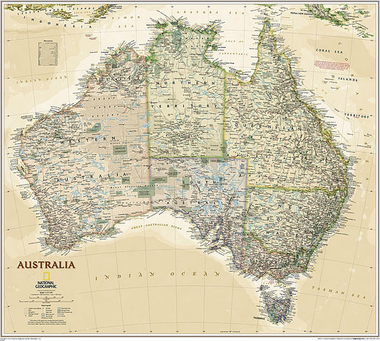 Australia Wall Map - Executive Series by National Geographic