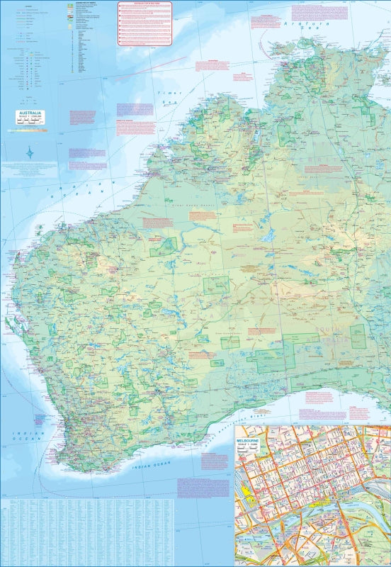 Australia Travel & Reference Map by ITMB - West Map