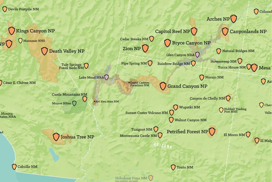 U.S. National Park System Wall Map by Best Maps Ever - Map Detail