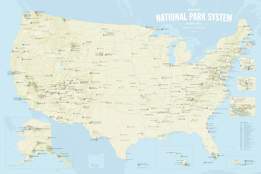 U.S. National Park System Wall Map