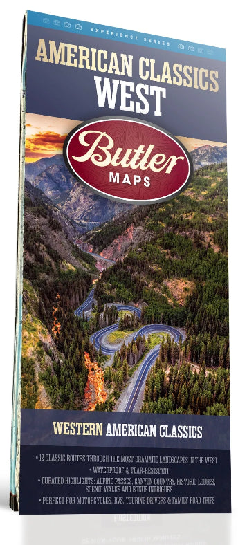 Western United States Map - Classic Driving Routes by Butler Maps