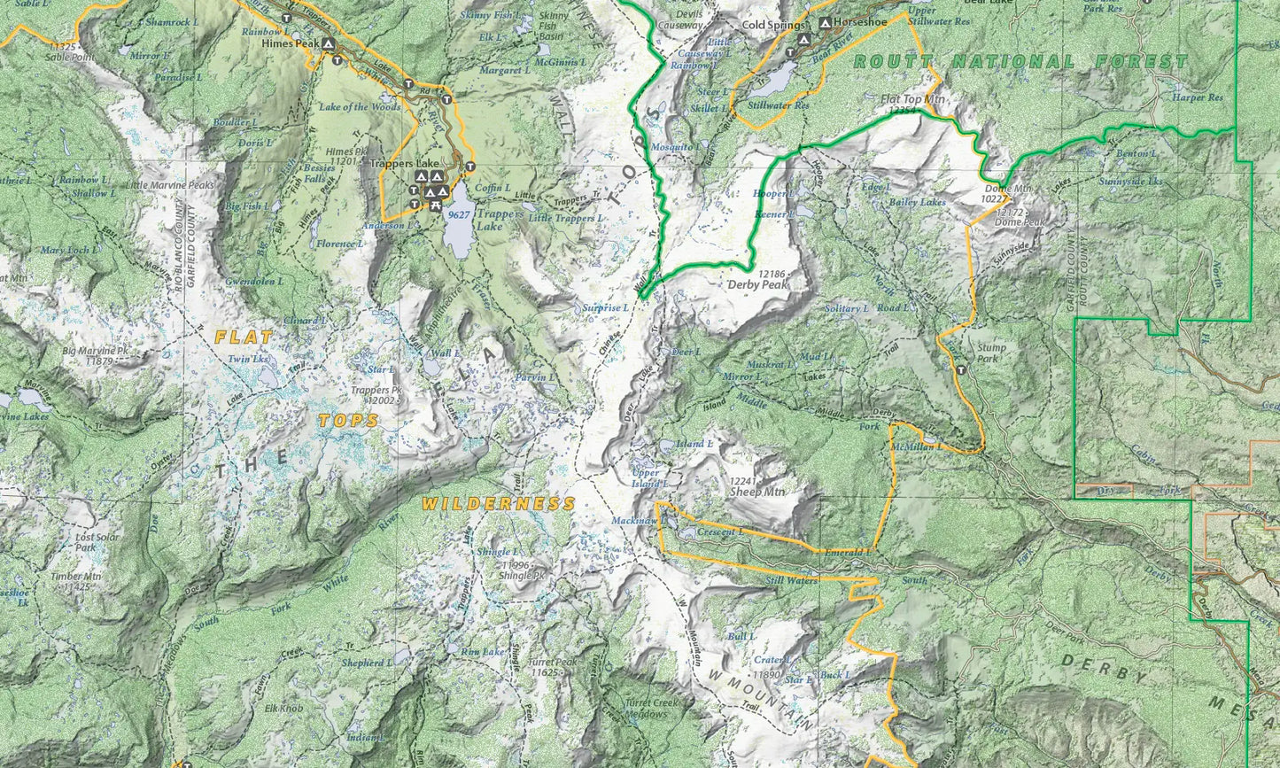 Central Colorado Mountains Wall Map