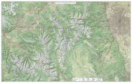 Central Colorado Mountains Wall Map