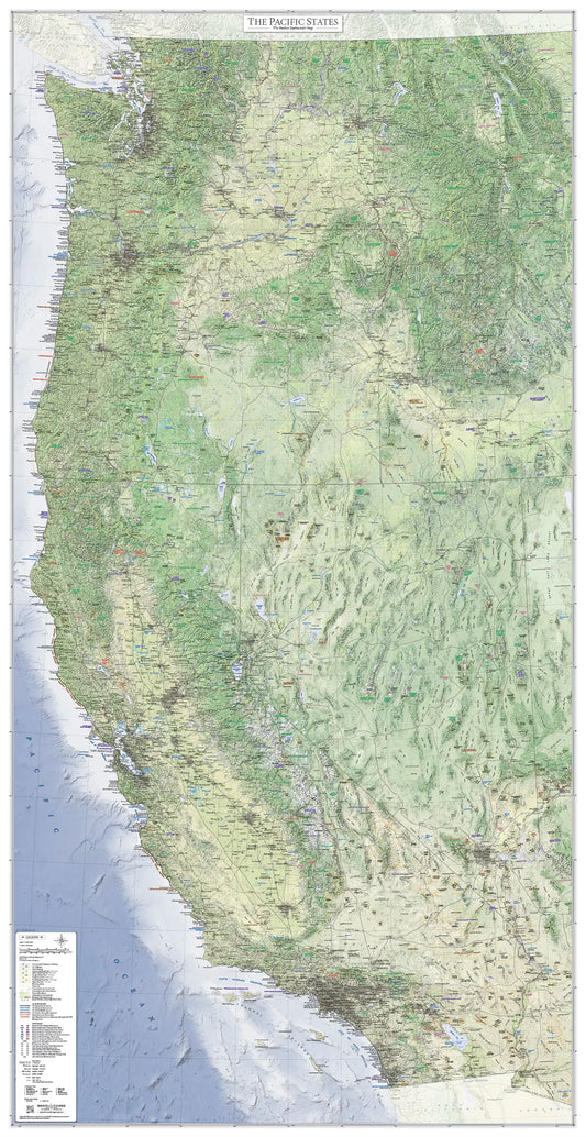 The Pacific States Wall Map