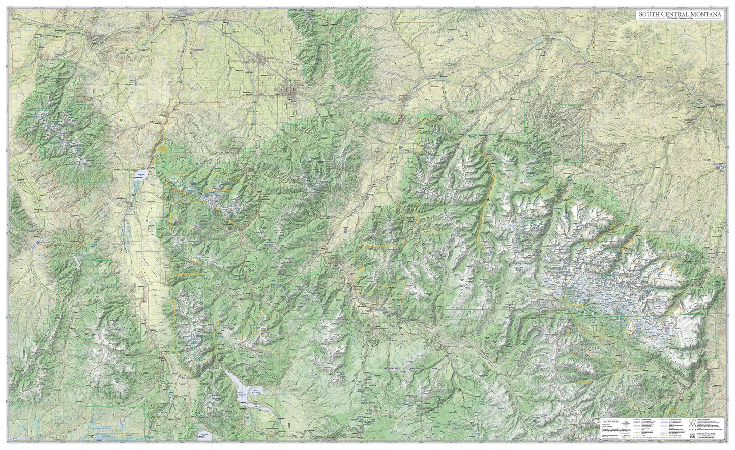 South Central Montana Wall Map