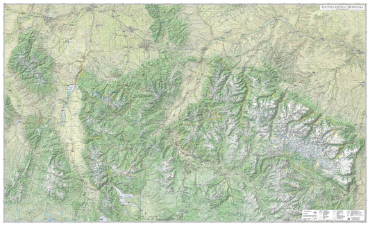 South Central Montana Wall Map