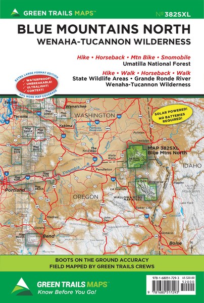 Blue Mountains North, OR - Green Trails Map #382SXL