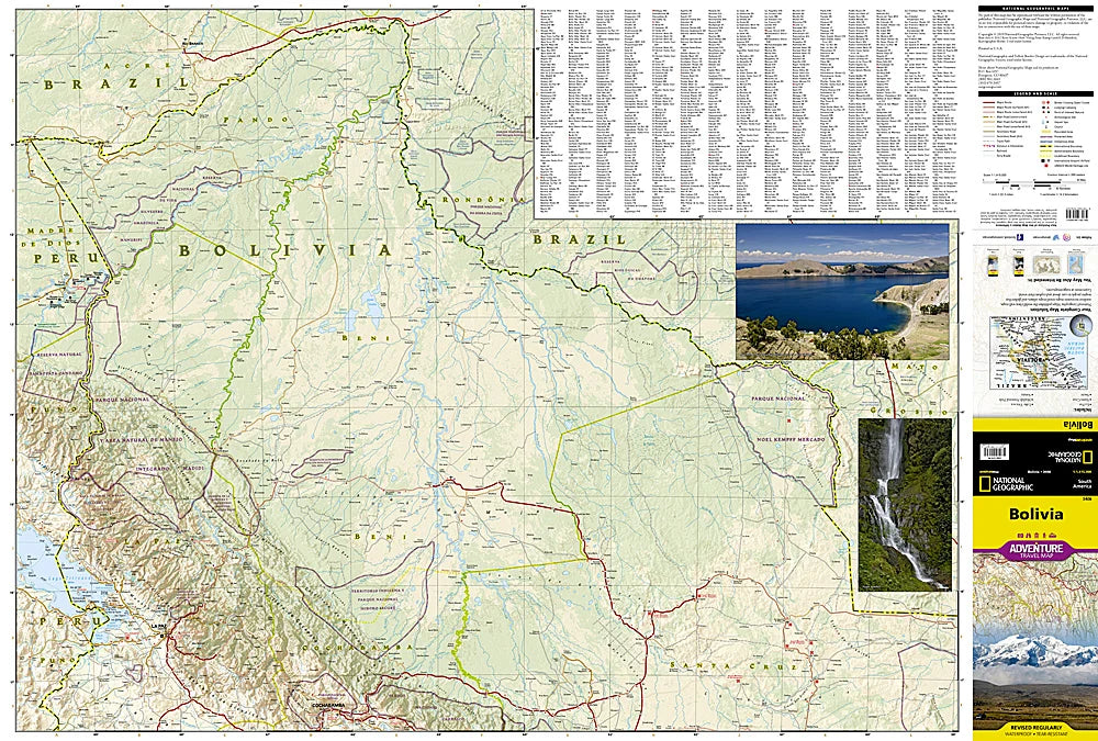 Bolivia Adventure Travel Map by National Geographic - Map