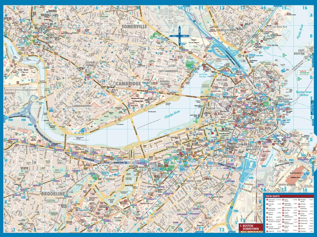 Boston Mapc Boston Laminated City Street Map l Borch – Metsker Maps