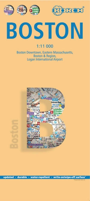 Boston Laminated City Street Map by Borch - Cover